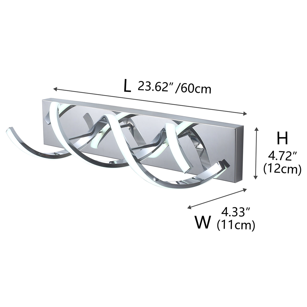 2-Lights Elegant Streamline Design LED Vanity Lighting