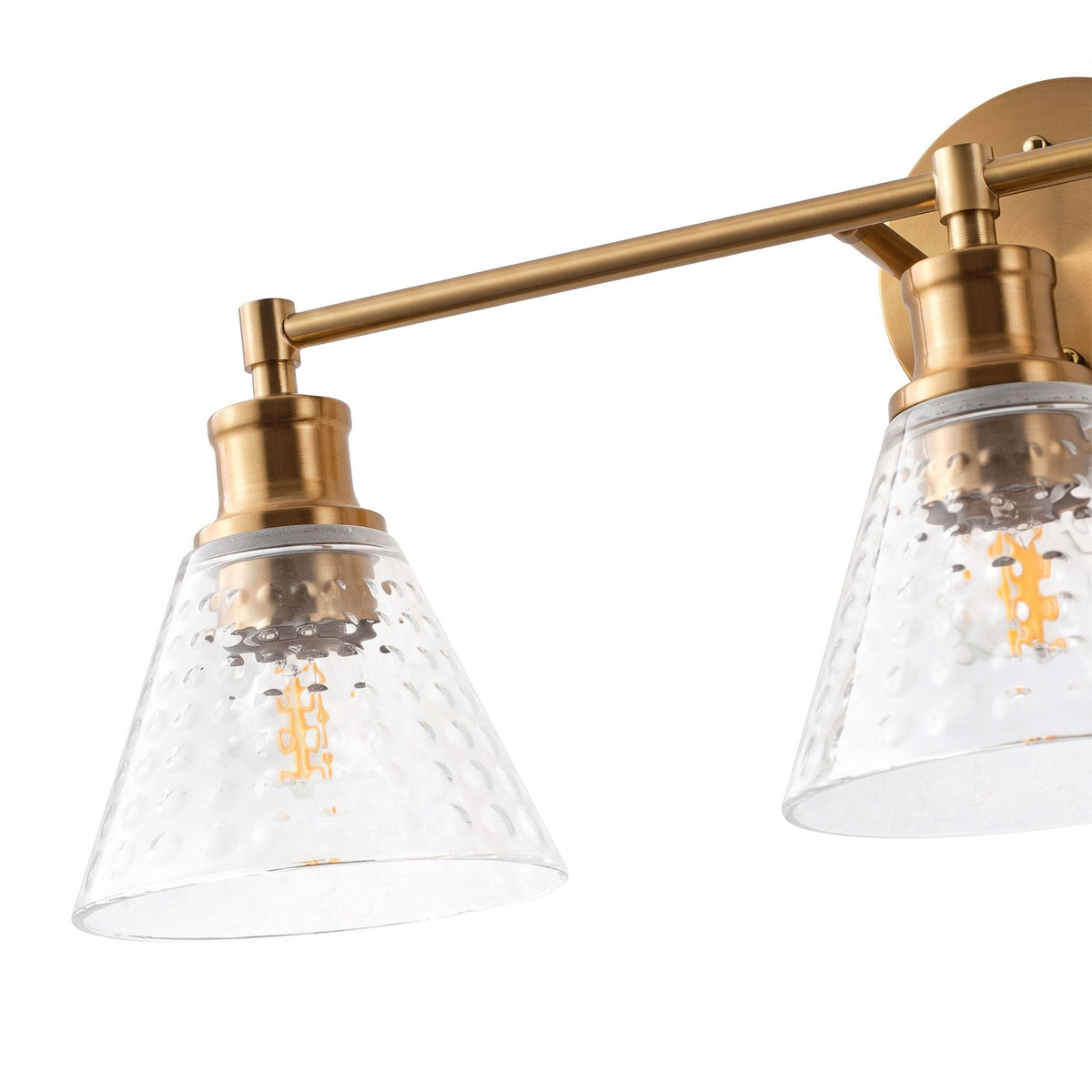 3-Lights & 4-Lights Antique Brass Glass Bathroom Vanity Light
