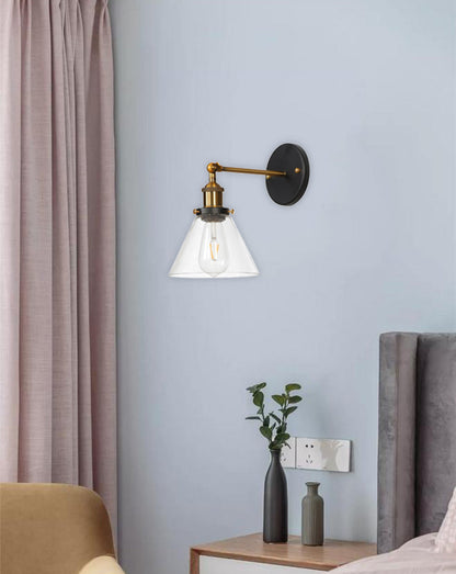 1-Light Industrial Classic Glass Shade Wall Sconces