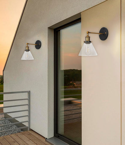1-Light Industrial Classic Glass Shade Wall Sconces