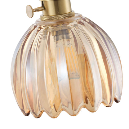 1-Light Amber Glass Pendant Light for Kitchen Island
