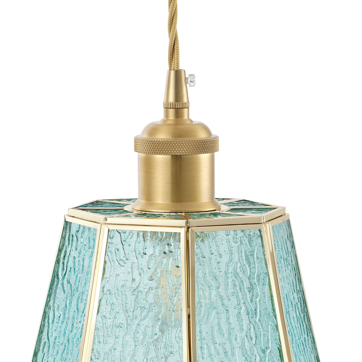 1-Light Blue Glass Pendant Light for Kitchen Island