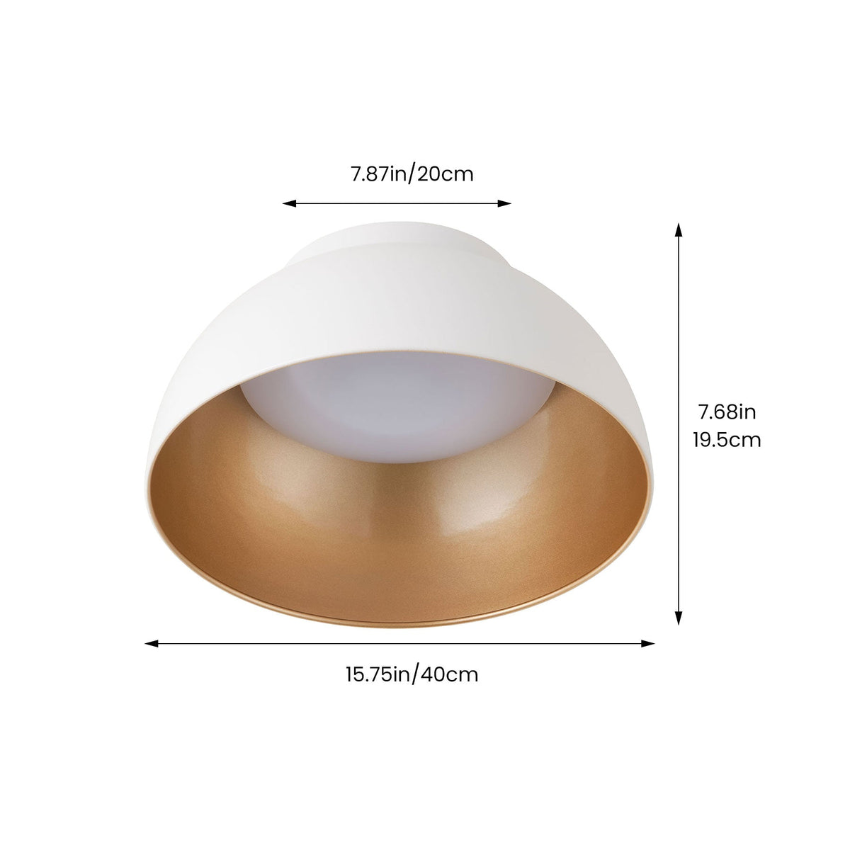 1 Light White Gold LED Flush Mount Ceiling Light