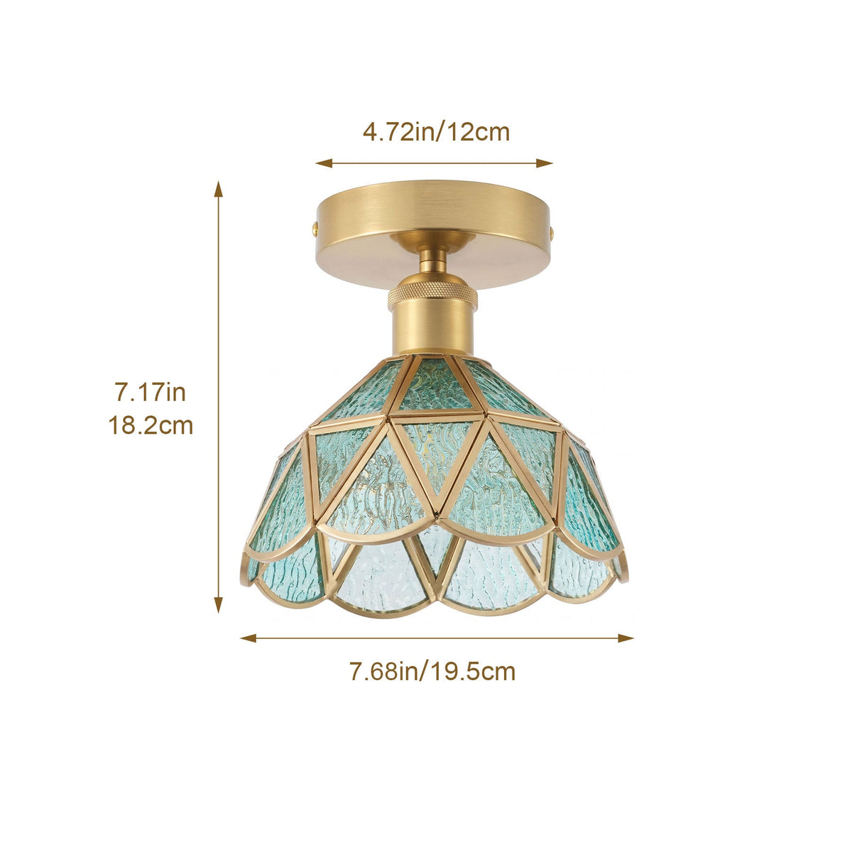 1-Light Brass Flower Ceiling Light for Bedroom