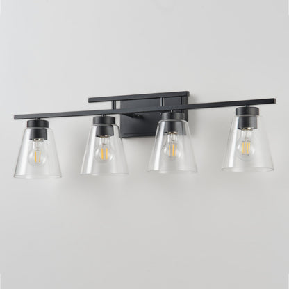 3-Light & 4-Light Dimmable Bathroom Clear Glass Wall Vanity Lighting