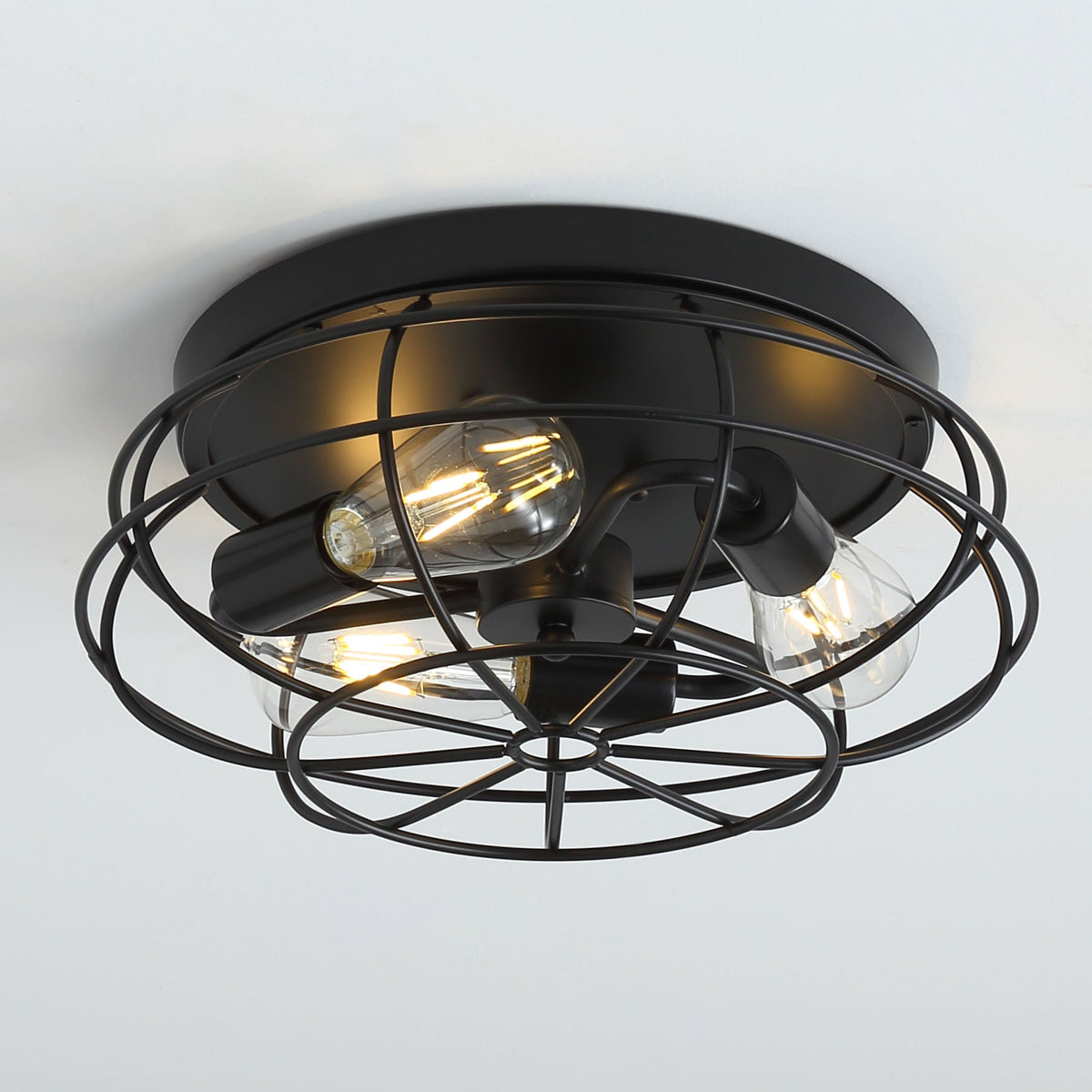 3-Lights Oval Frame Design Flush Mount Lighting