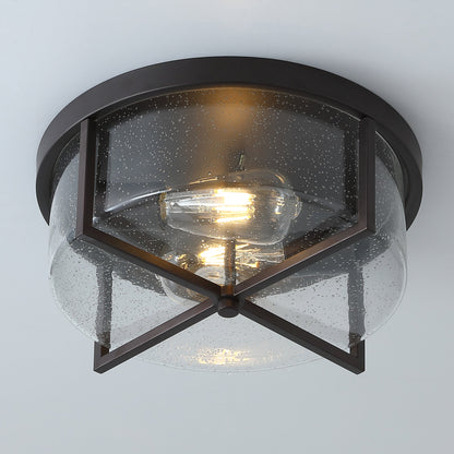2-Lights Drum Glass Shell Flush Mount Lighting