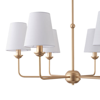 6-Light Modern Farmhouse Chandelier with Fabric Shades
