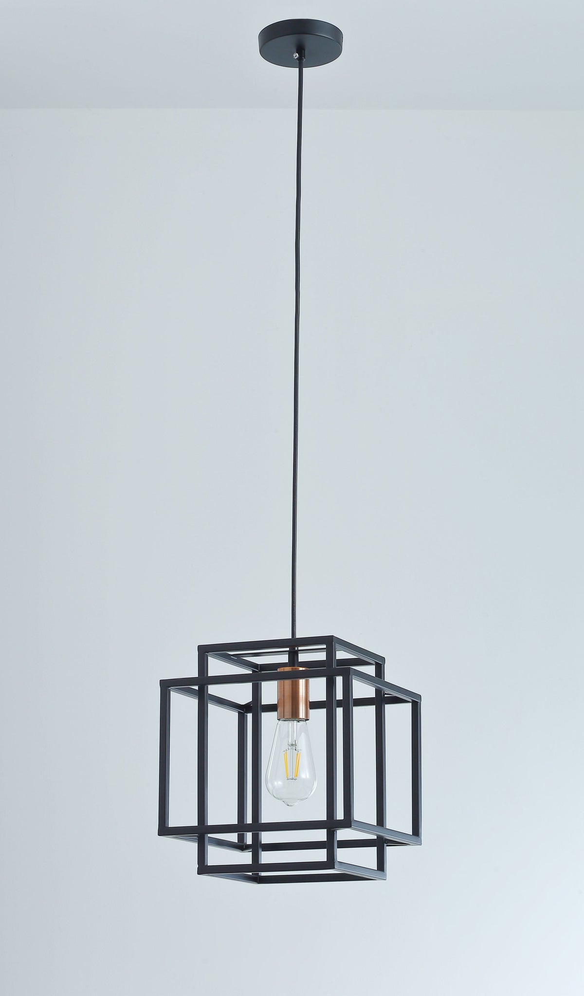 1-Light Industrial Geometric Pendant Lighting Chandelier