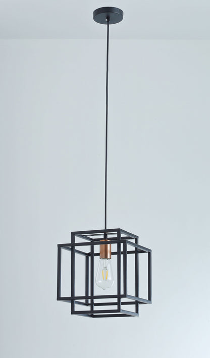 1-Light Industrial Geometric Pendant Lighting Chandelier