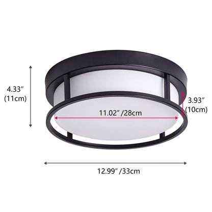 2-Lights Round Shade Flush Mount Lighting