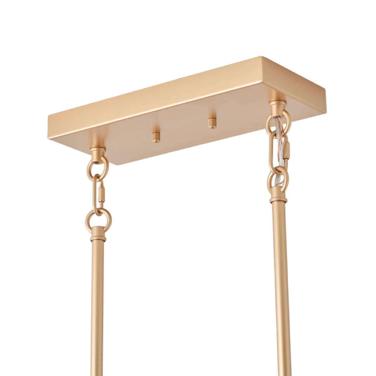 4-Light Gold Linear Chandelier with Opal Glass Globes for Dining Table