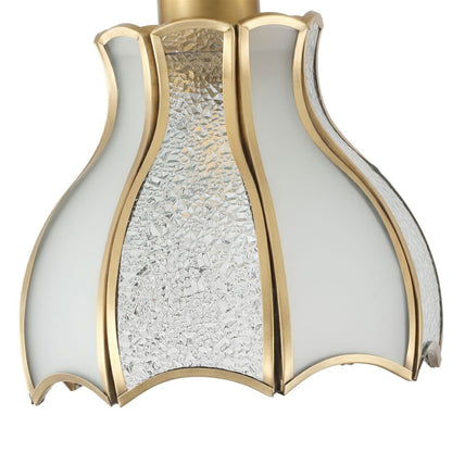 1 Light Petal Glass Pendant Light For Dining Room