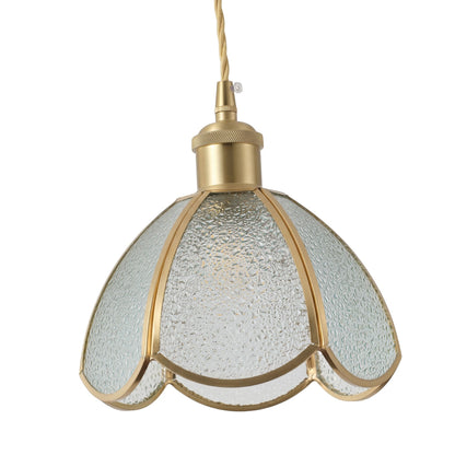 1 Light Flower Clear Glass Small Vintage Pendant Light