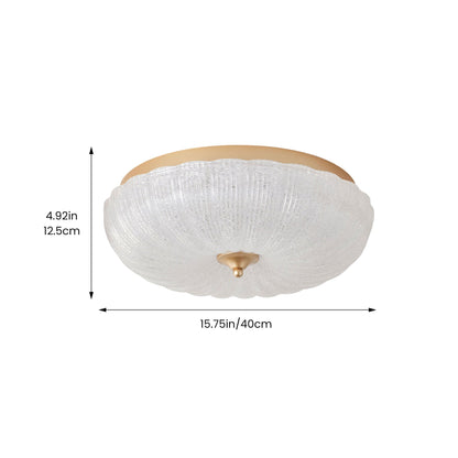 1 Light Gold LED Flush Mount Ceiling Light 5CCT