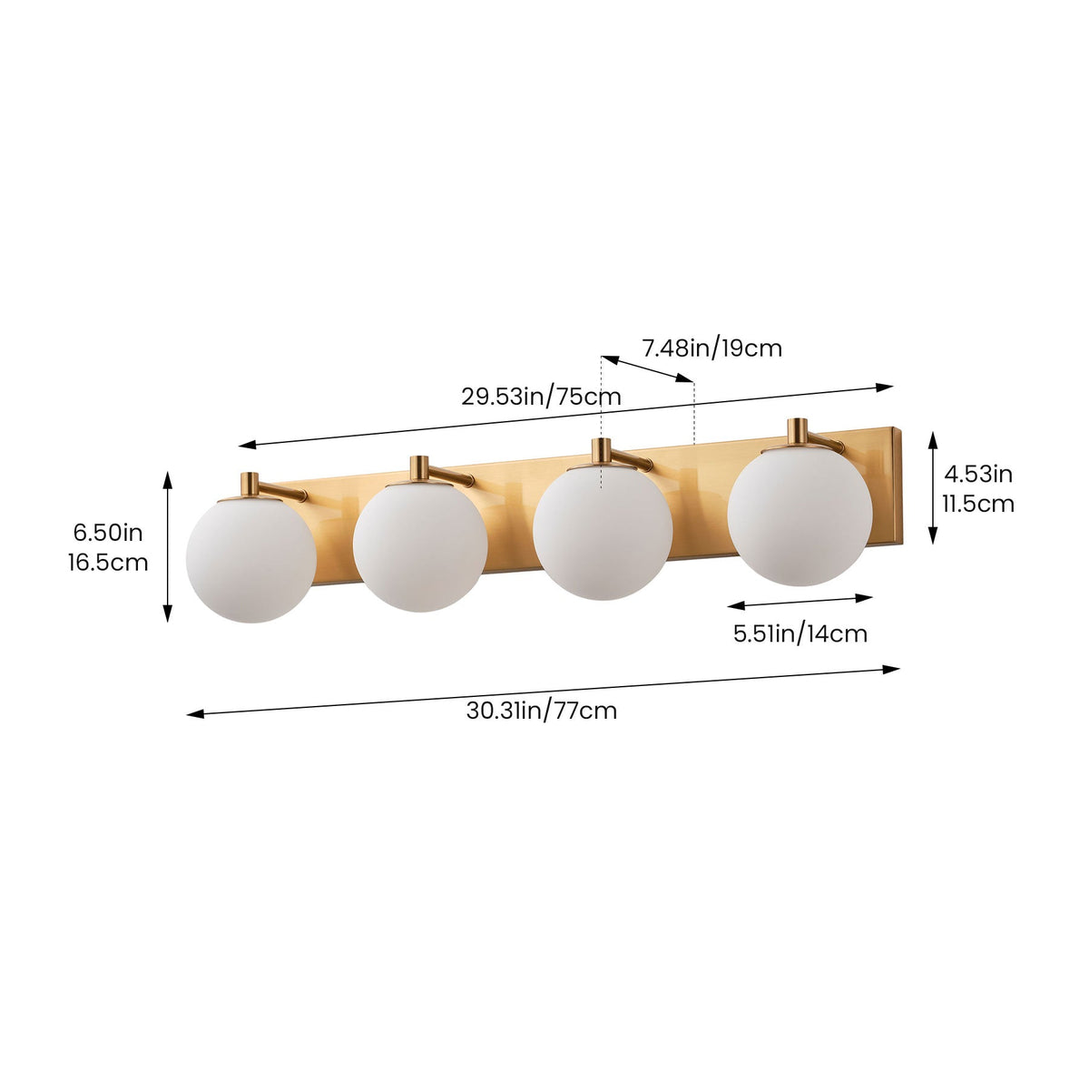 3-Light & 4-Light Globe Vanity Light for Mirror