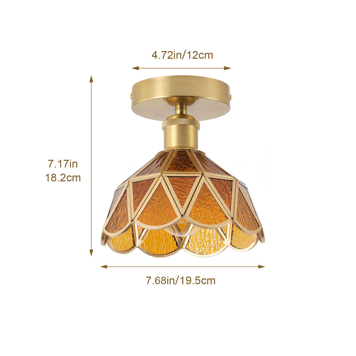 1-Light Brass Flower Ceiling Light for Bedroom