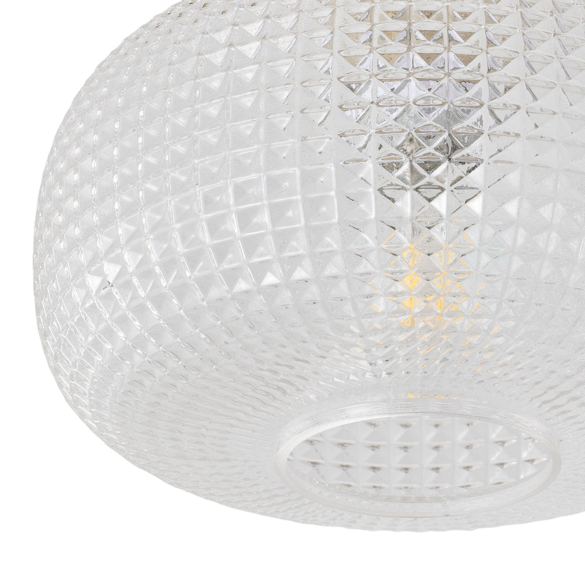 1-Light Brass Semi Flush Mount Ceiling Light Textured Glass Shade