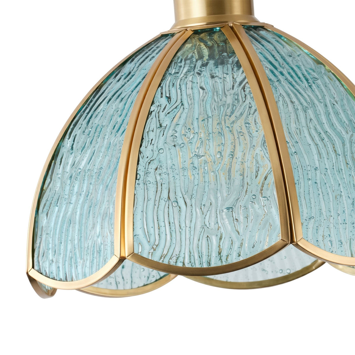 1-Light Blue Glass Pendant Light for Kitchen Island
