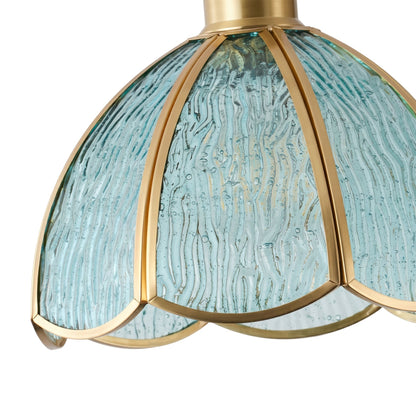 1-Light Blue Glass Pendant Light for Kitchen Island