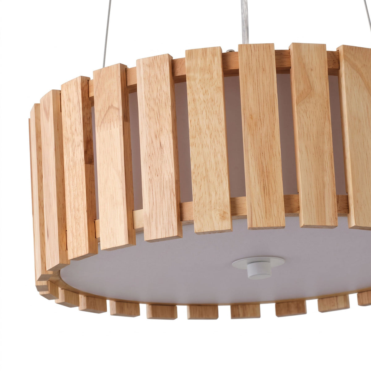 3-Light Wood Farmhouse Pendant Light with White Diffuser