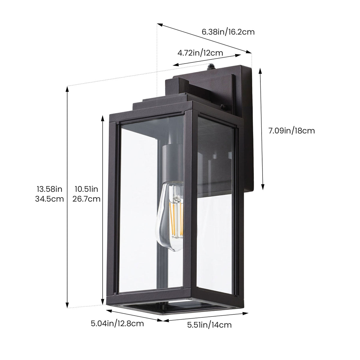 1-Light Waterproof Motion Sensor Outdoor Wall Sconce