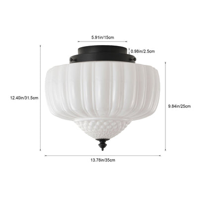 3-Light Farmhouse Fluted Glass Ceiling Light