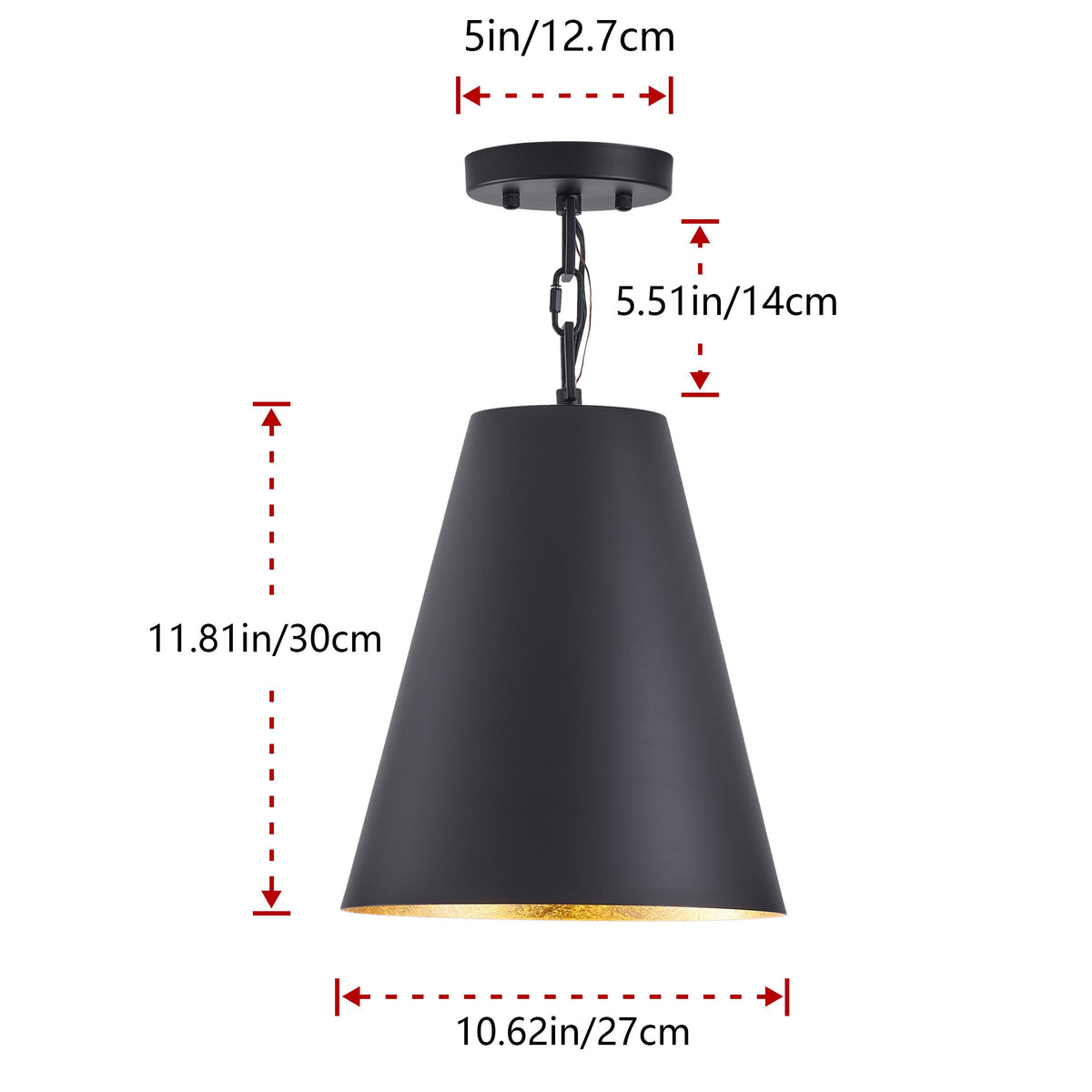 1-Light Industrial Metal Lamp Ceiling Lighting