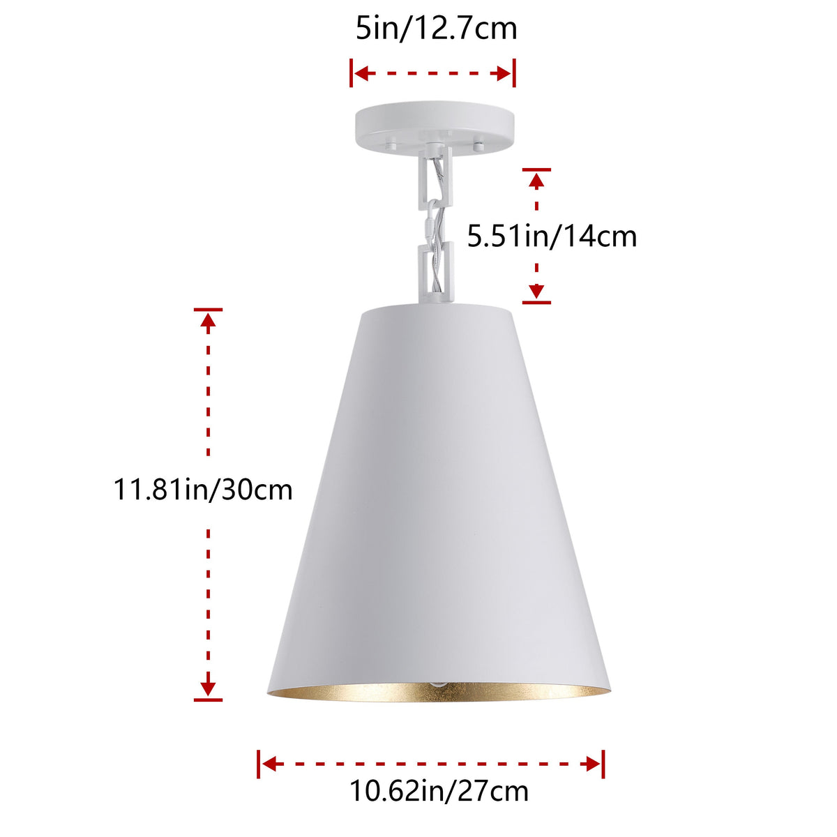 1-Light Industrial Metal Lamp Ceiling Lighting