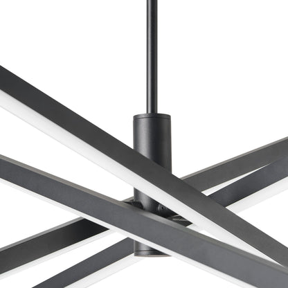 4-Light Modern Linear Black LED Ceiling Light