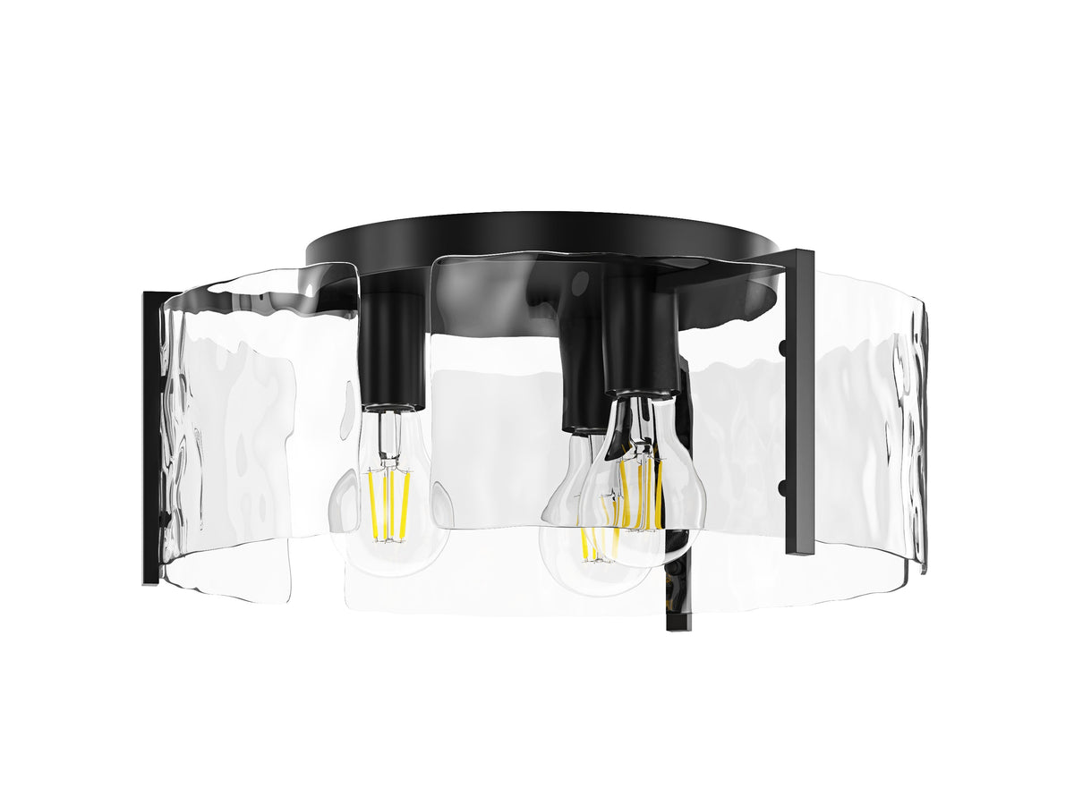 3-Lights Water Streaks Design Flush Mount Lighting