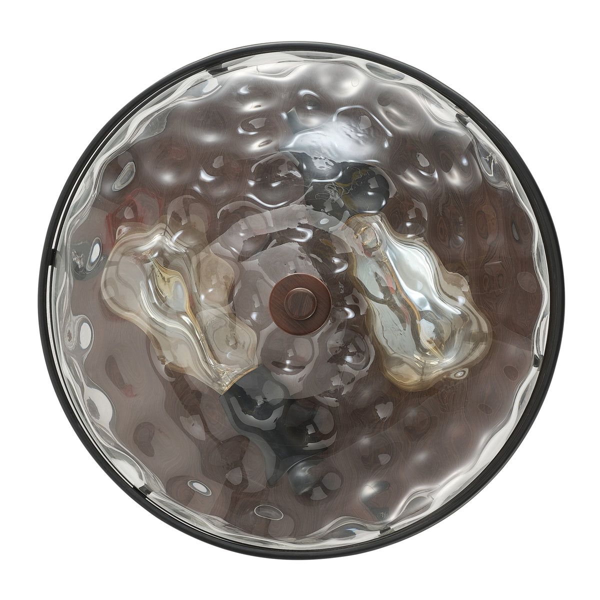 2-Lights Polka Art Glass Shade Flush Mount Lighting