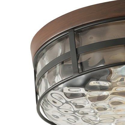 2-Lights Polka Art Glass Shade Flush Mount Lighting