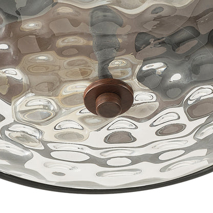 2-Lights Polka Art Glass Shade Flush Mount Lighting