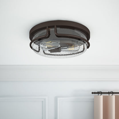 2-Lights Metal Frame with Glass Flush Mount Lighting