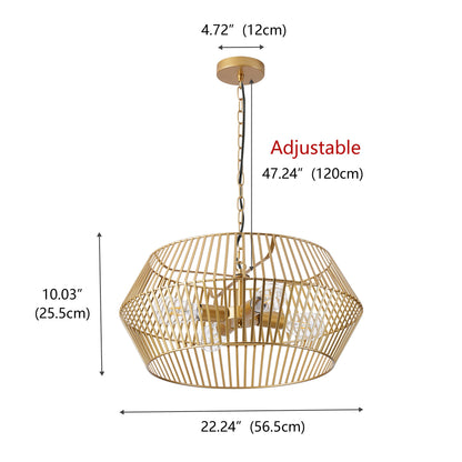 4-Lights Dimmable Lantern Geometric Pendant Lighting