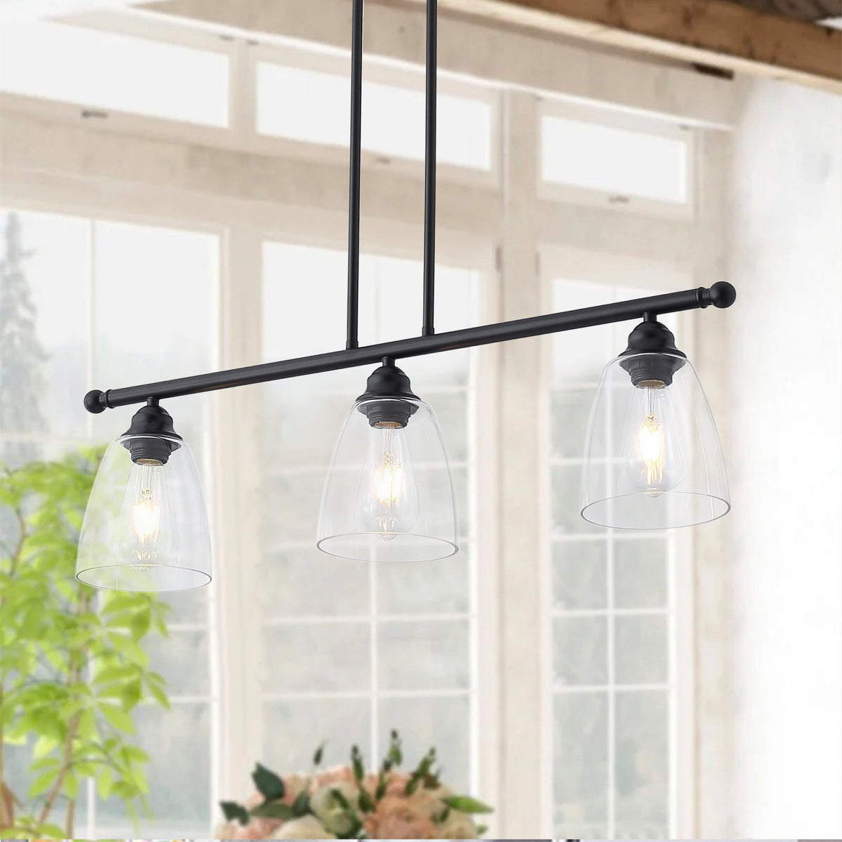 3-Lights Linear Kitchen Island Lights
