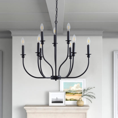 9-Lights Luxury Candlestick Adjustable Chandelier