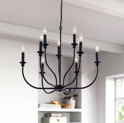 9-Lights Luxury Candlestick Adjustable Chandelier