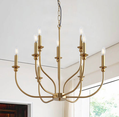 9-Lights Luxury Candlestick Adjustable Chandelier