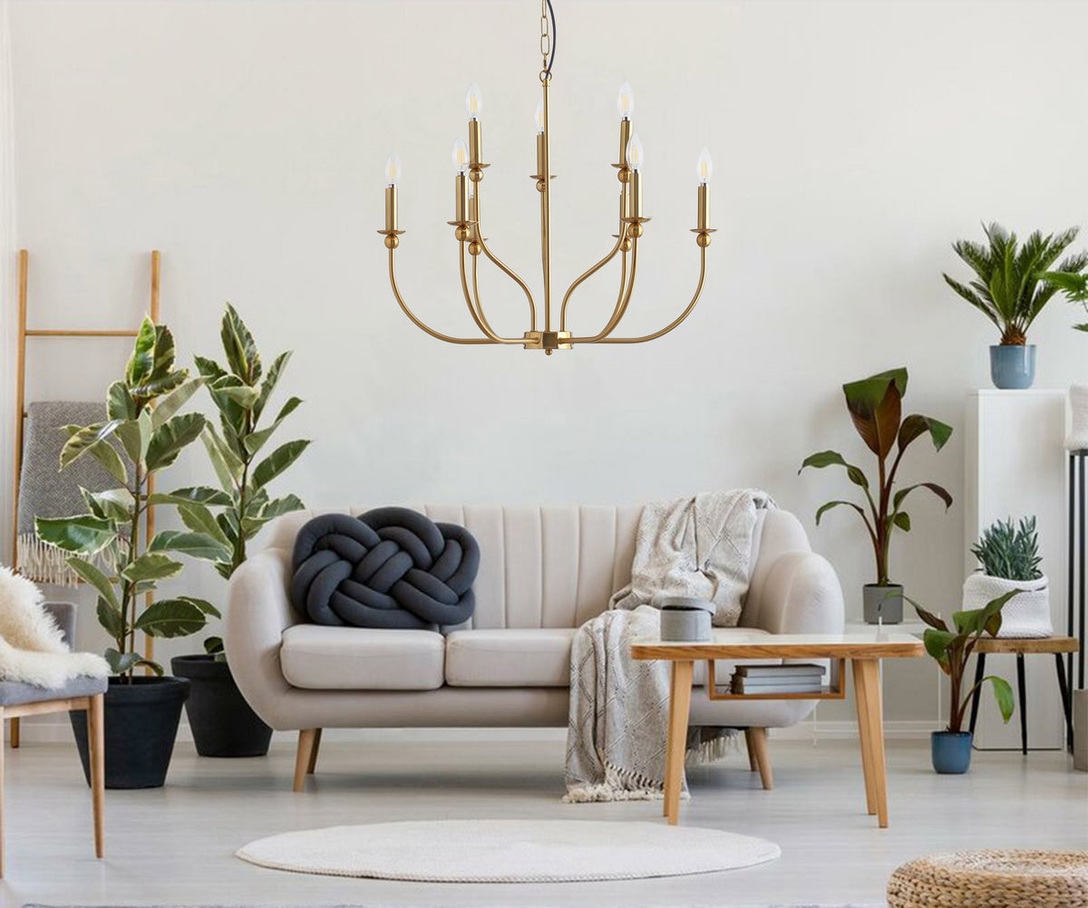 9-Lights Luxury Candlestick Adjustable Chandelier