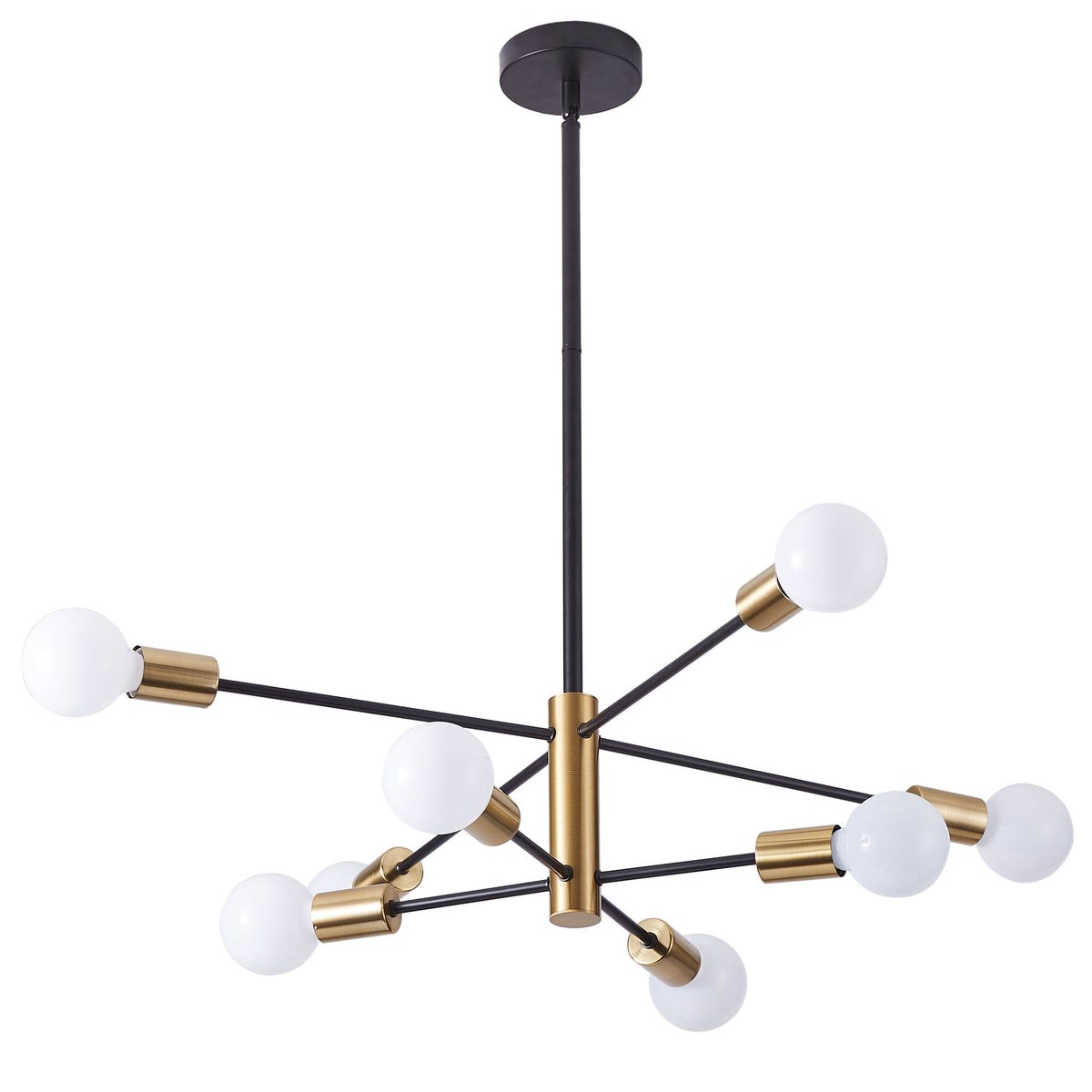 8-Lights Dimmable Sputnik Modern Linear Chandelier