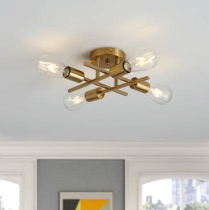 4-Lights Sputnik Shade Design Semi-Flush Mount Lighting