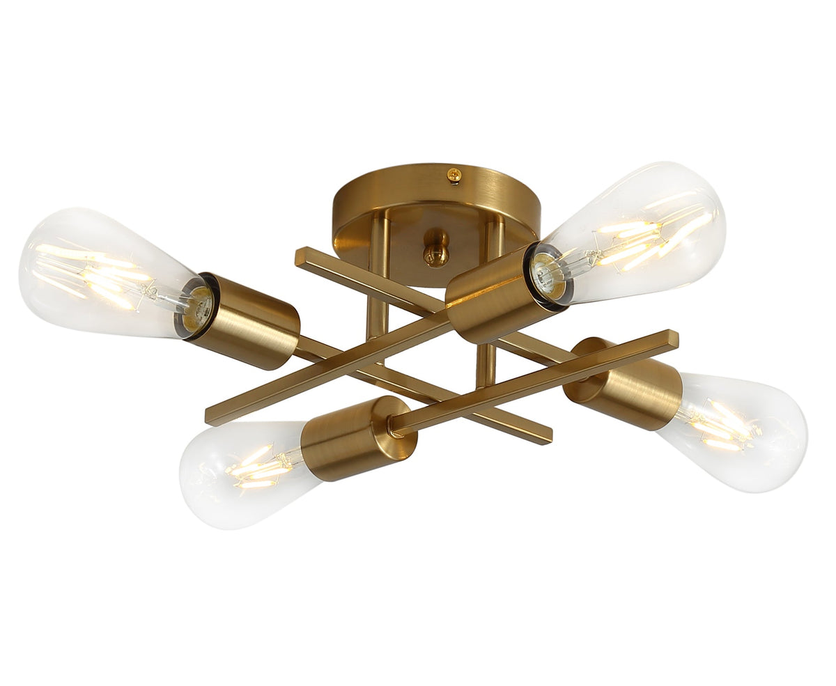 4-Lights Sputnik Shade Design Semi-Flush Mount Lighting