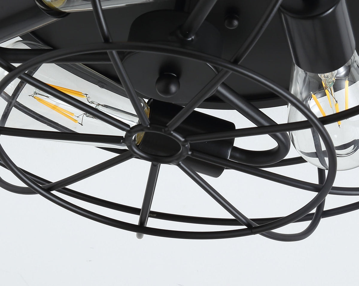 3-Lights Oval Frame Design Flush Mount Lighting