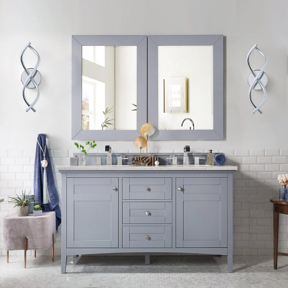2-Light Elegant Spiral Design LED Vanity Lighting