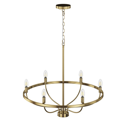 6-Lights Blooming Flowers Shaped Candle Head Chandelier