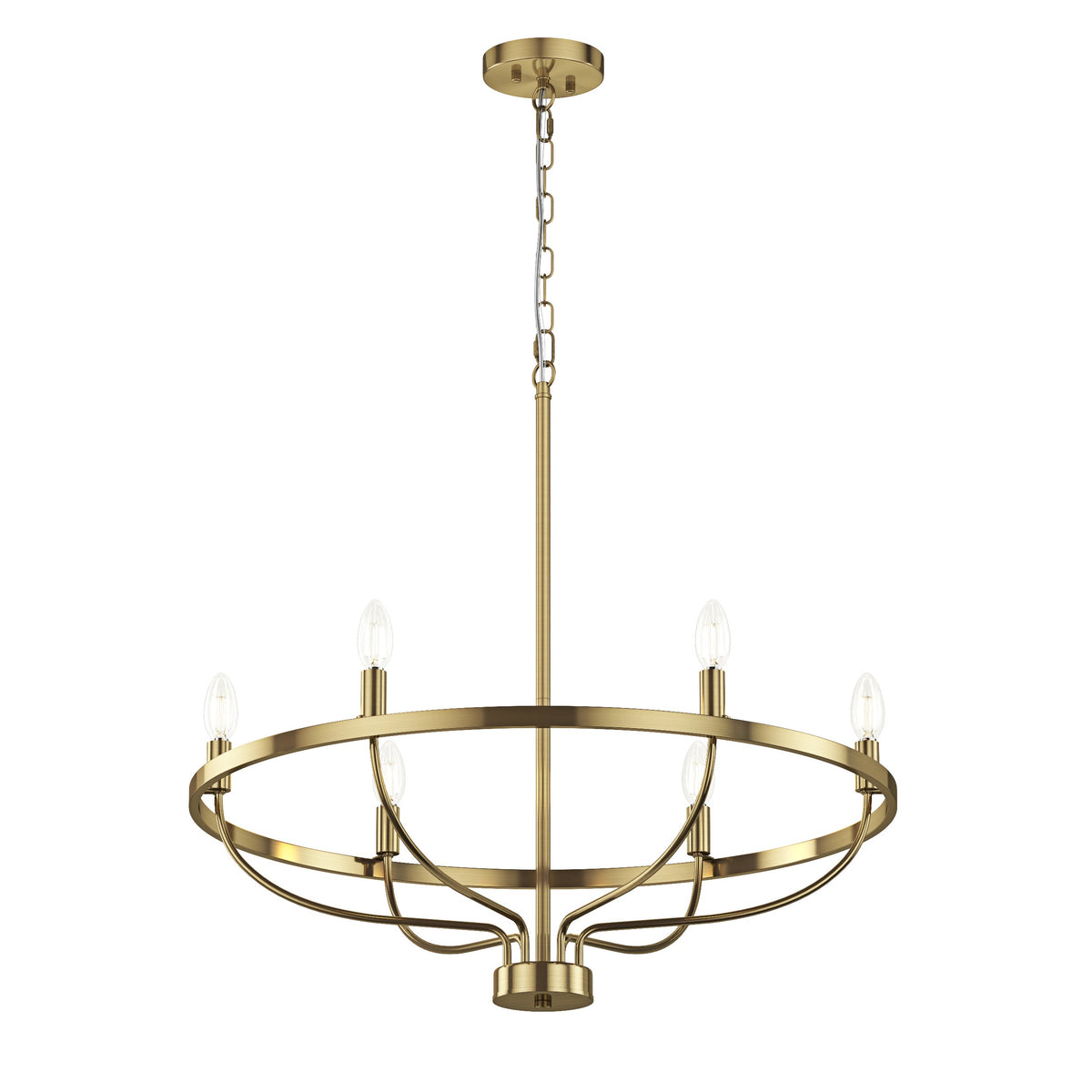 6-Lights Blooming Flowers Shaped Candle Head Chandelier