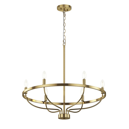6-Lights Blooming Flowers Shaped Candle Head Chandelier
