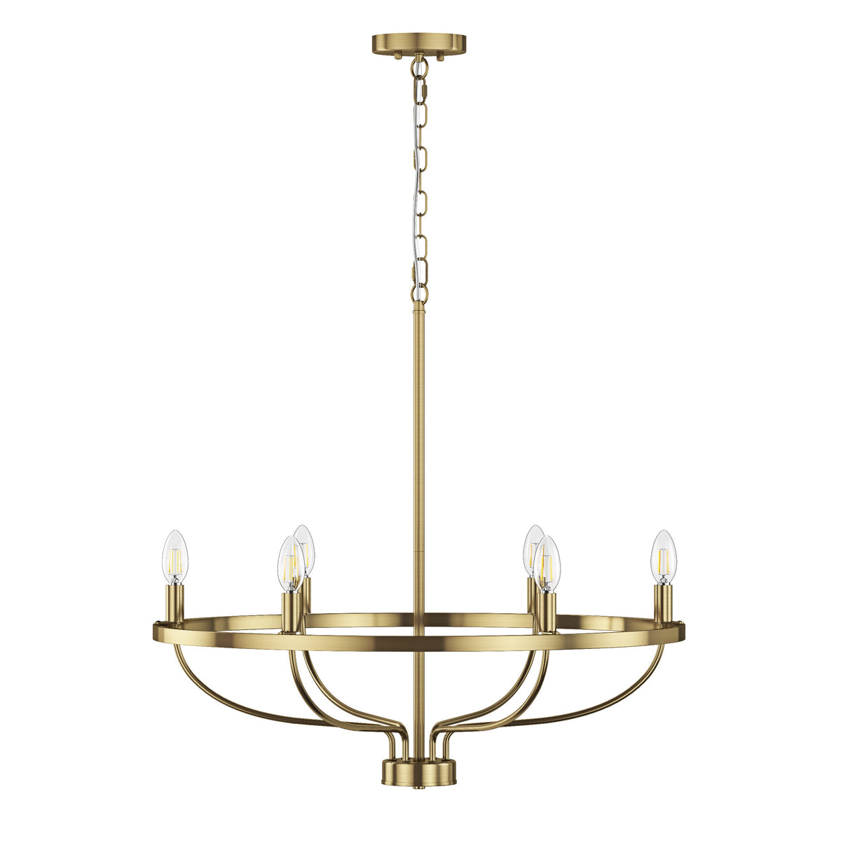 6-Lights Blooming Flowers Shaped Candle Head Chandelier